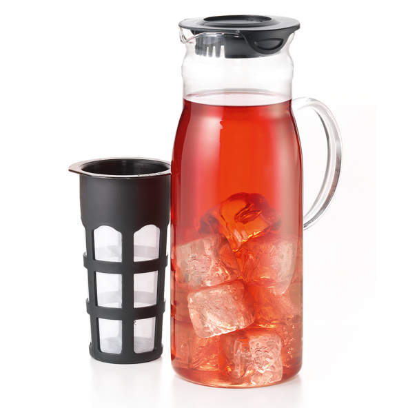 Iced Tea Glass Pot with Strainer